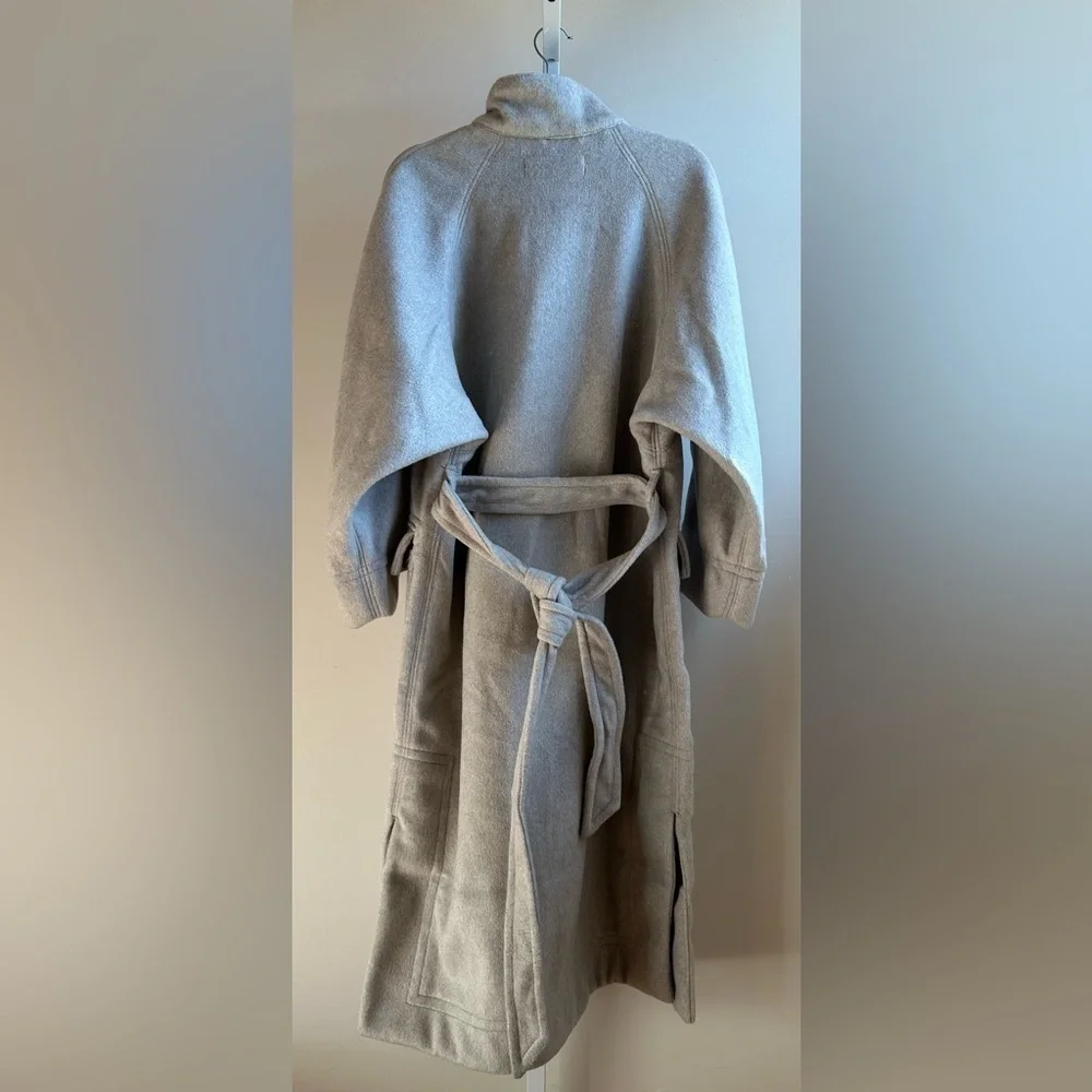 NWT Free People Alma Duffle Coat XS Heathered Coffee Grey Classic Oversized